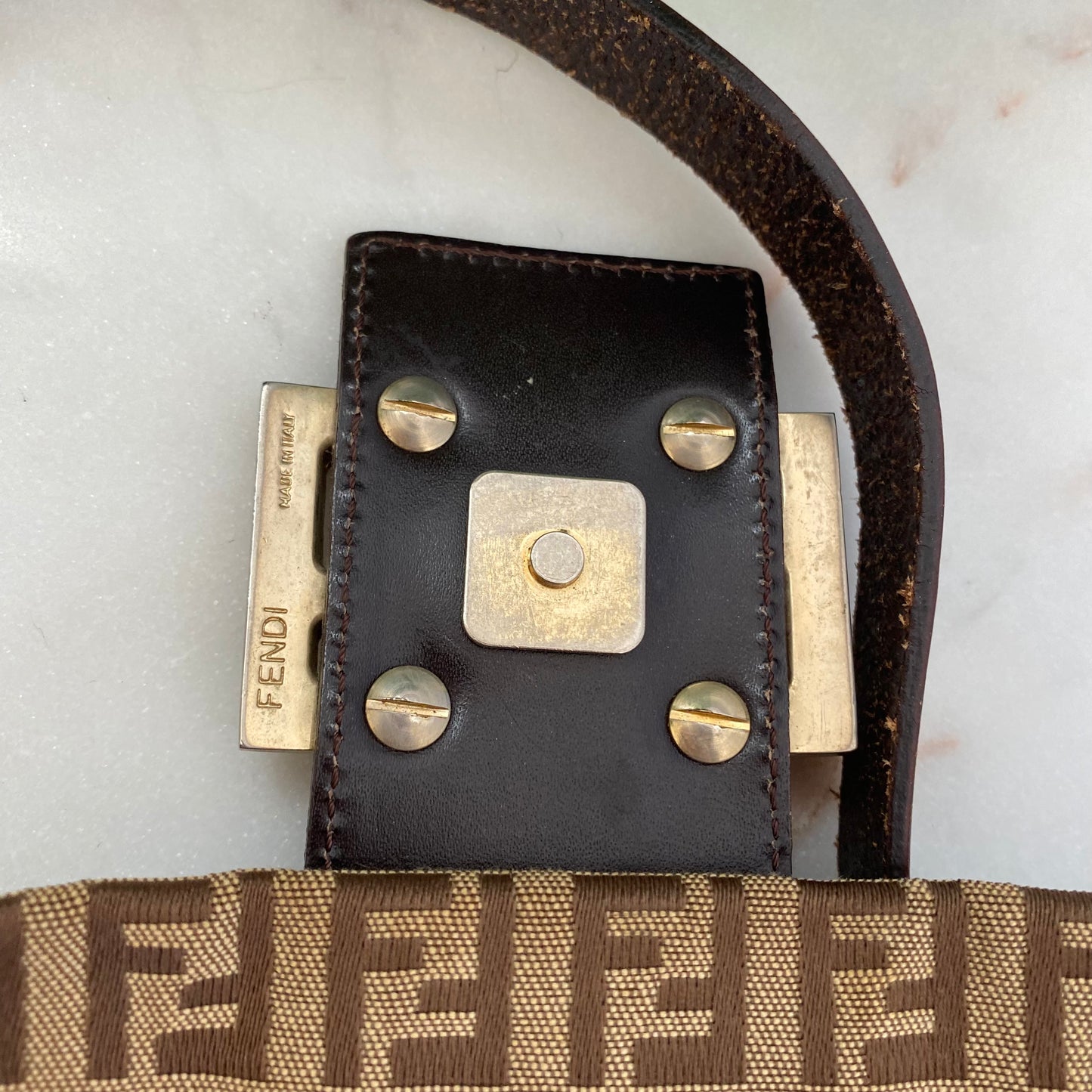 Fendi Vintage Zucchino Baguette Shoulder Bag
