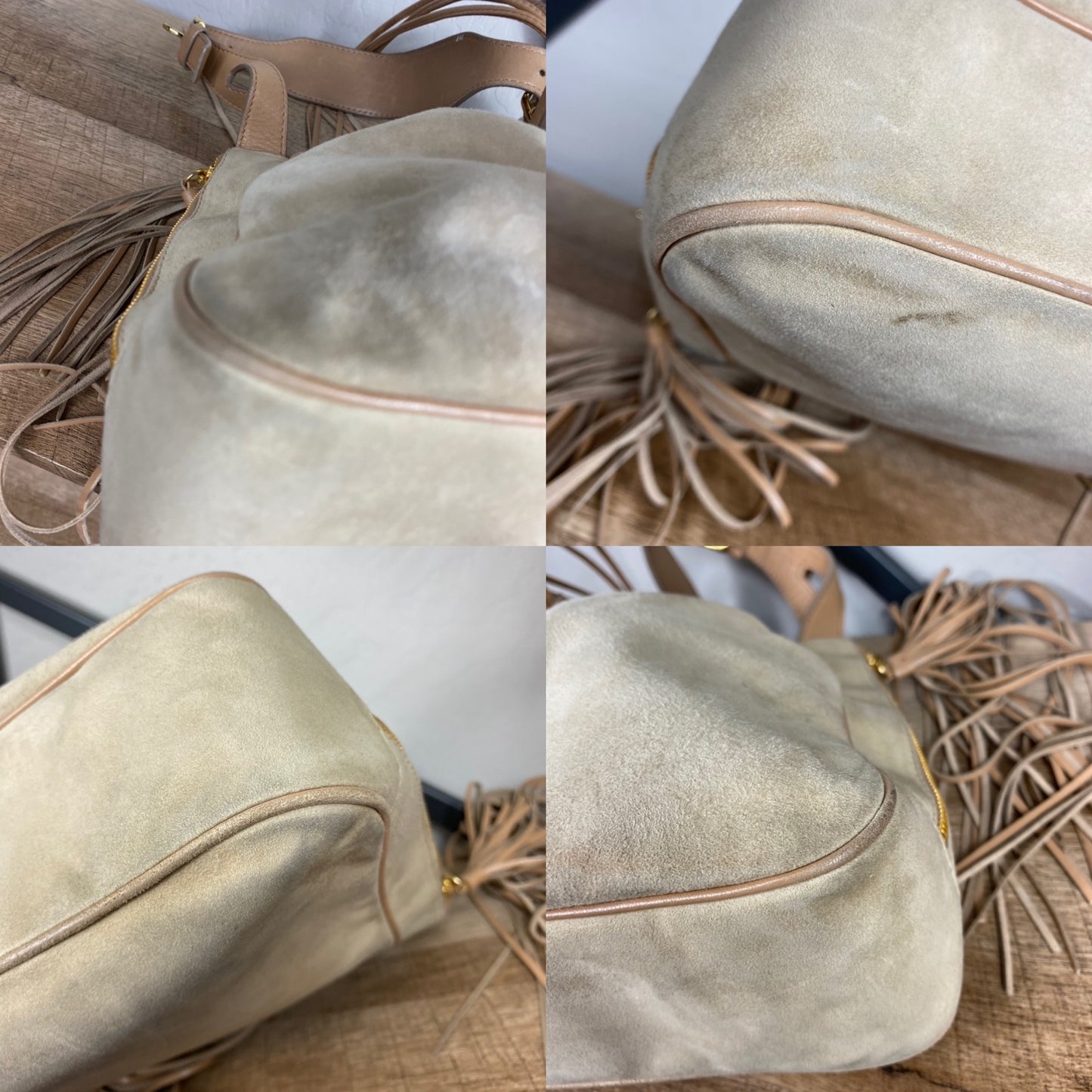 Dolce & Gabbana Suede Drawstring Tassel Bag