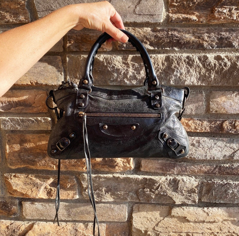 Balenciaga The First 2Way Moto-Cross Bag with Strap