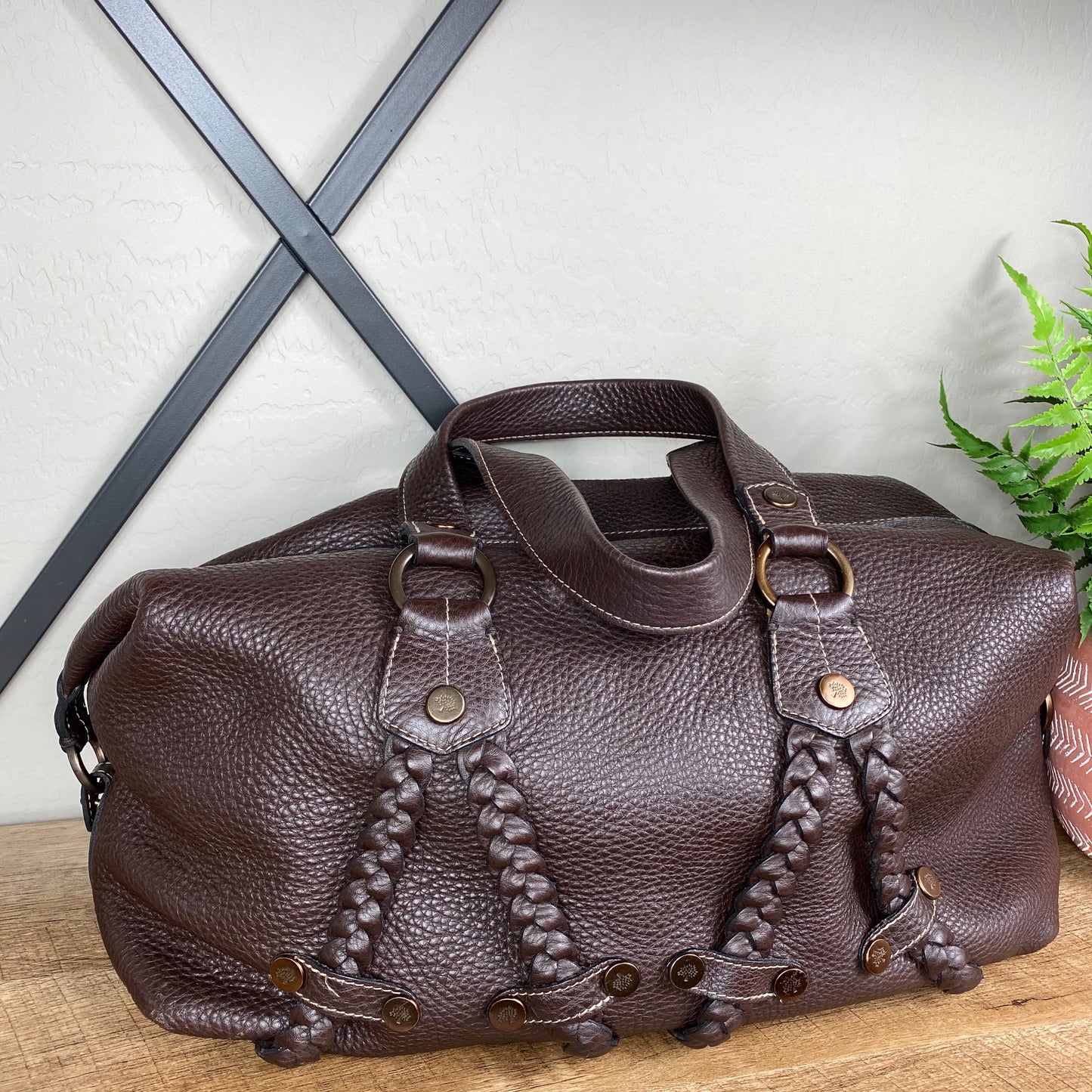 Mulberry Large Braided Leather Satchel
