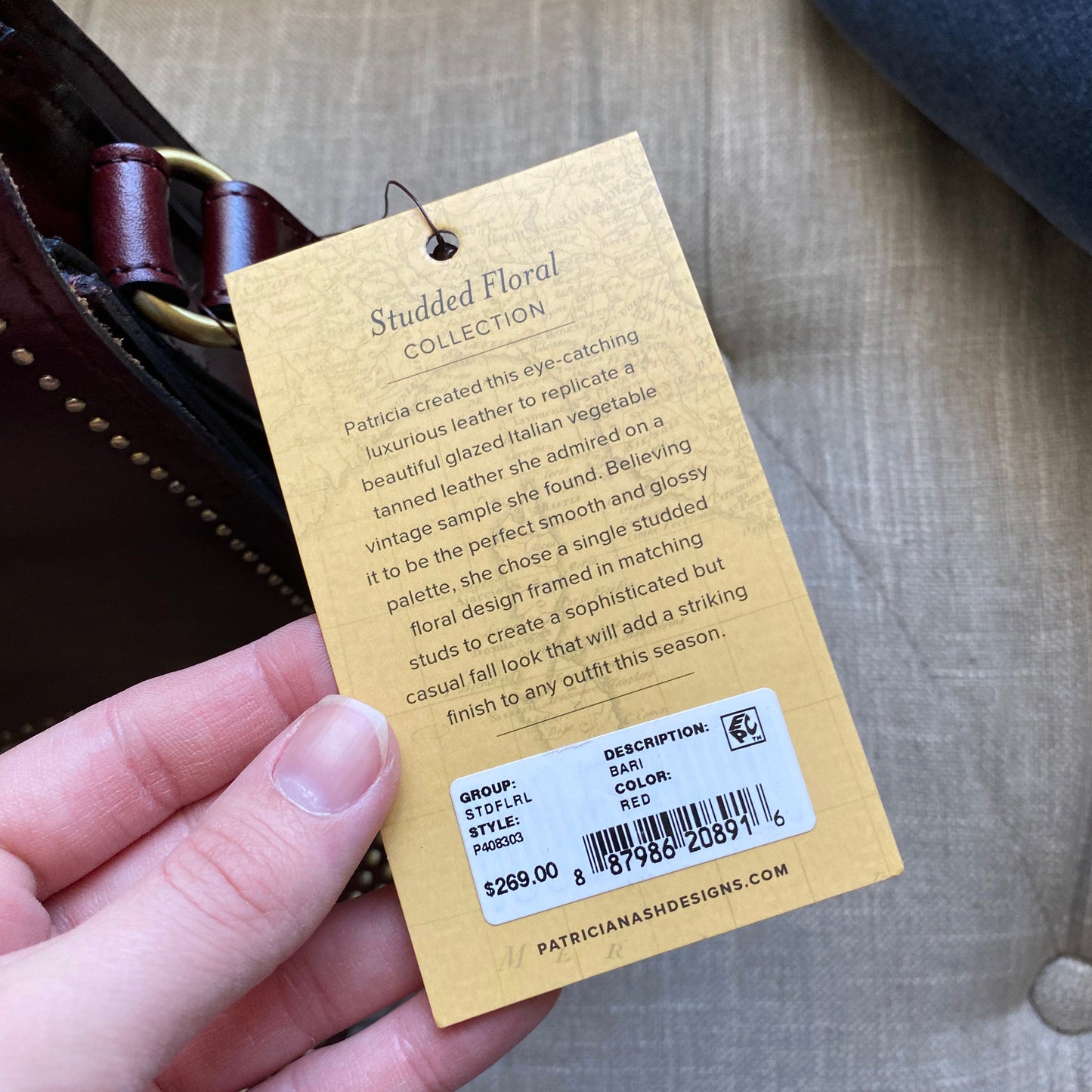 Patricia Nash Studded Floral Bari Crossbody