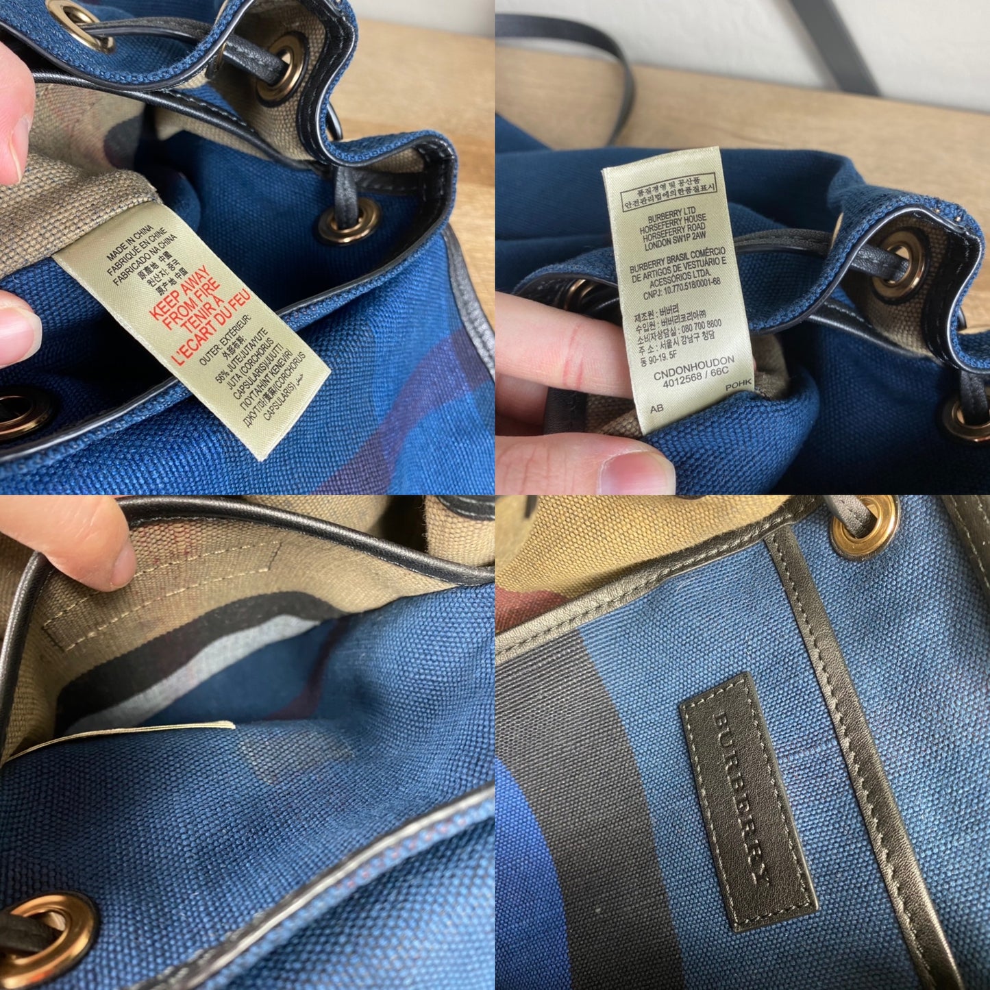 Burberry Medium Chiltern Canvas Check Backpack