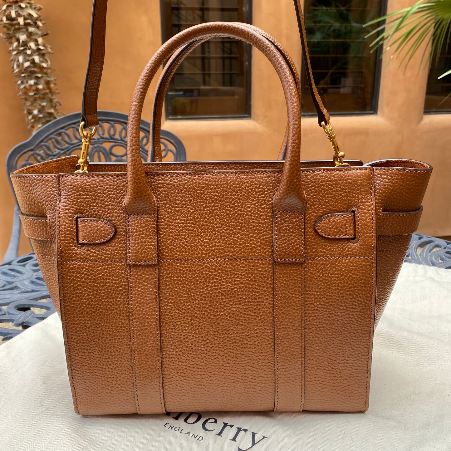Mulberry Small Zipped Bayswater Grained Leather Tote