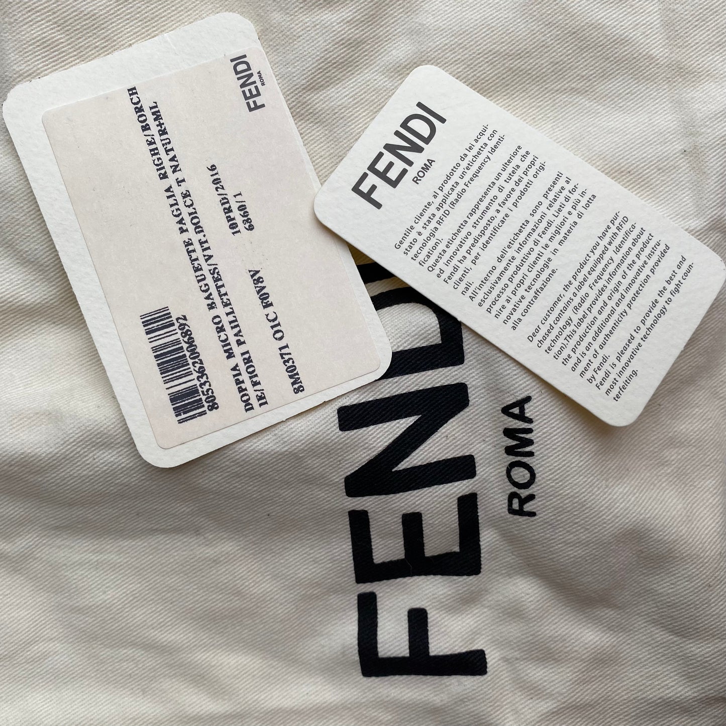 Fendi Straw Nappa Flowerland Studded Micro Double Baguette Multicolor Crossbody