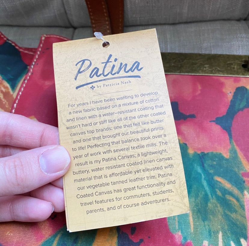 Patricia Nash Silvi Patina Coated Canvas Spring Multi Tote