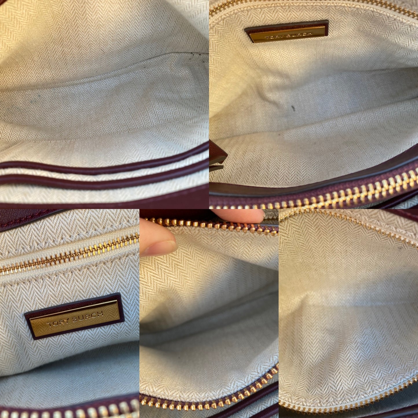 Tory Burch Kira Leather and Velvet Chevron Convertible Bag