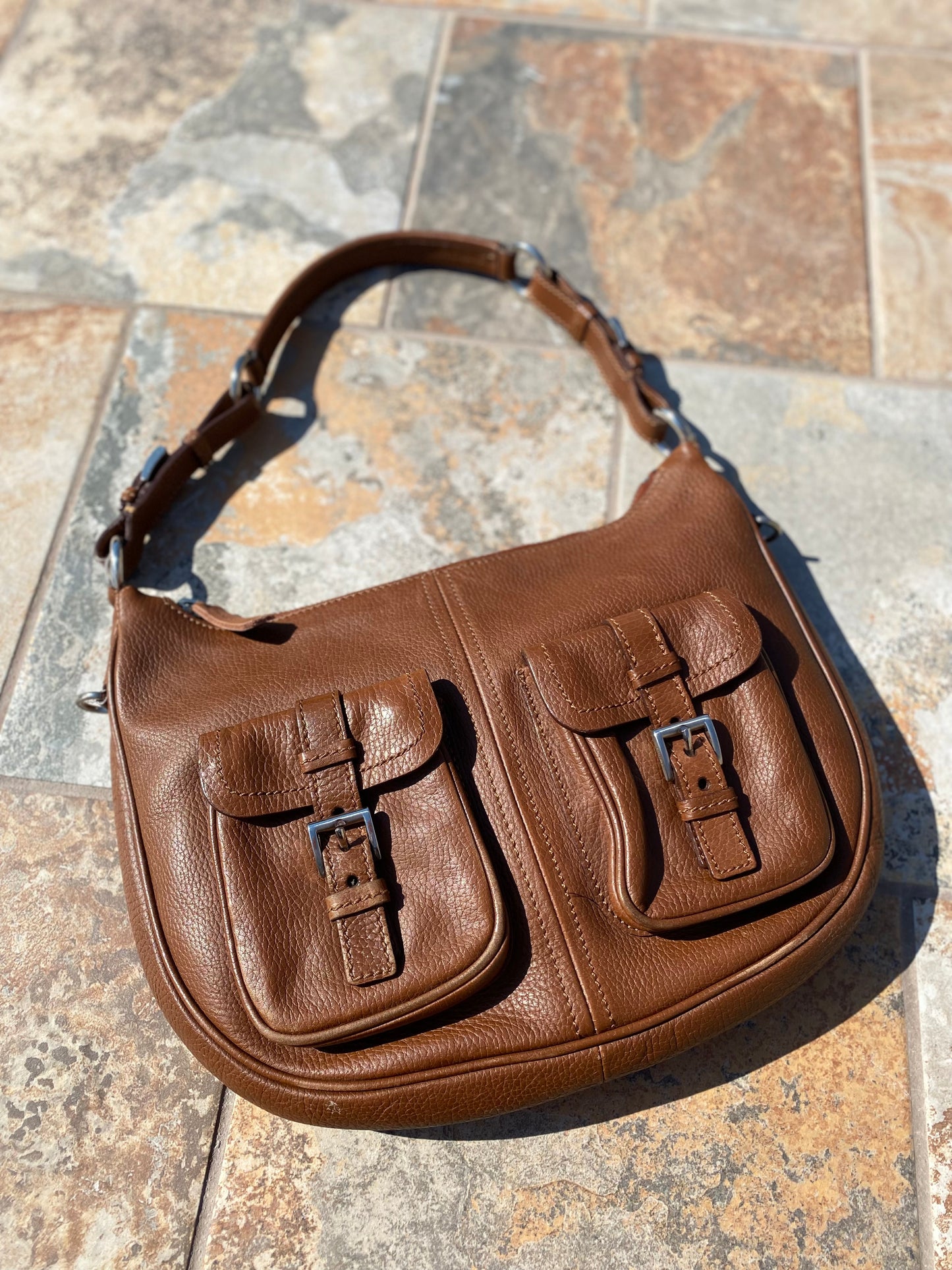 Prada Leather Hobo Shoulder Bag