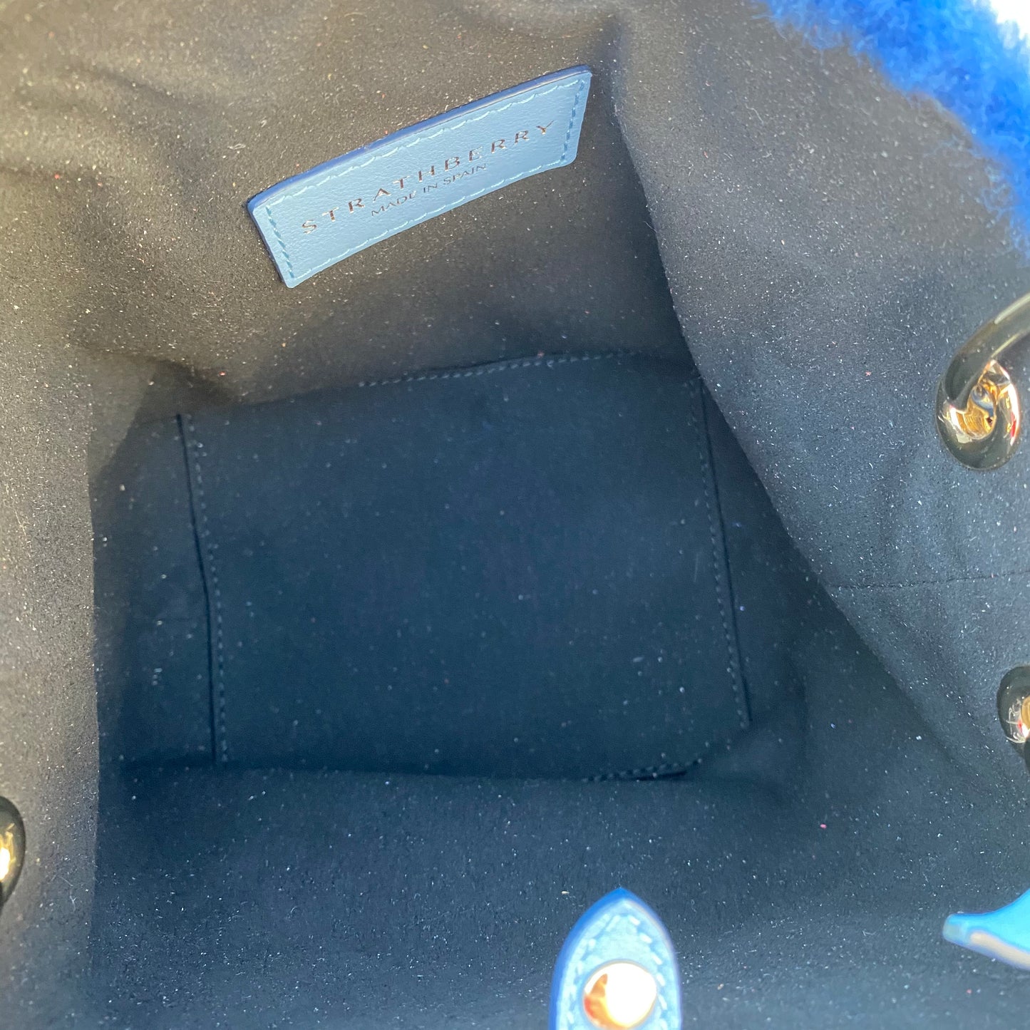 Strathberry Lana Nano Shearling Bucket Bag