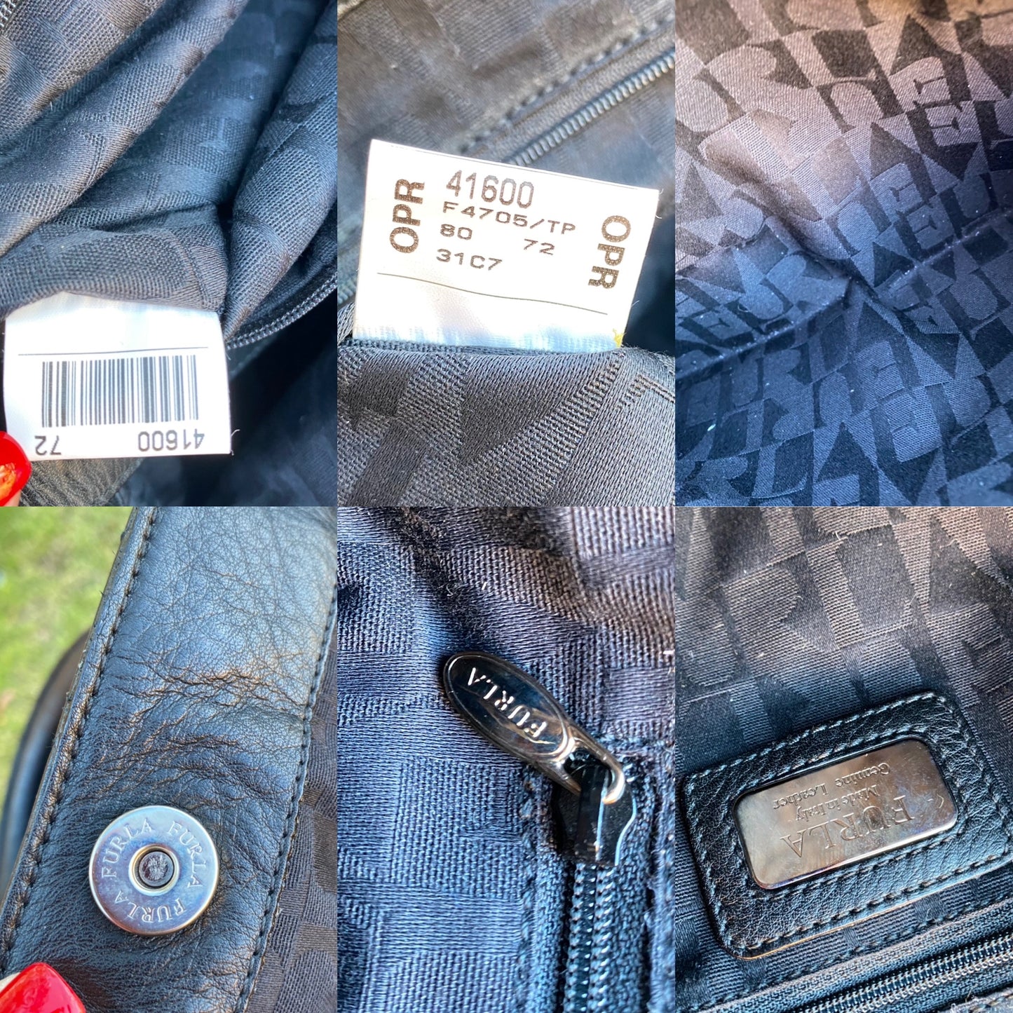 Furla Quilted Chevron Pattern Leather Satchel