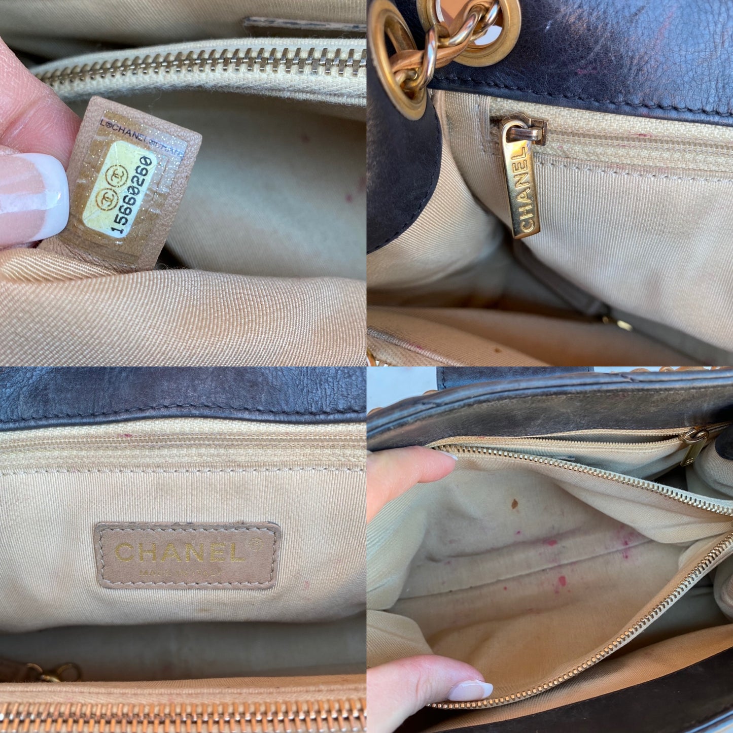 Chanel Vintage Chevron Leather Gabrielle Shoulder Bag