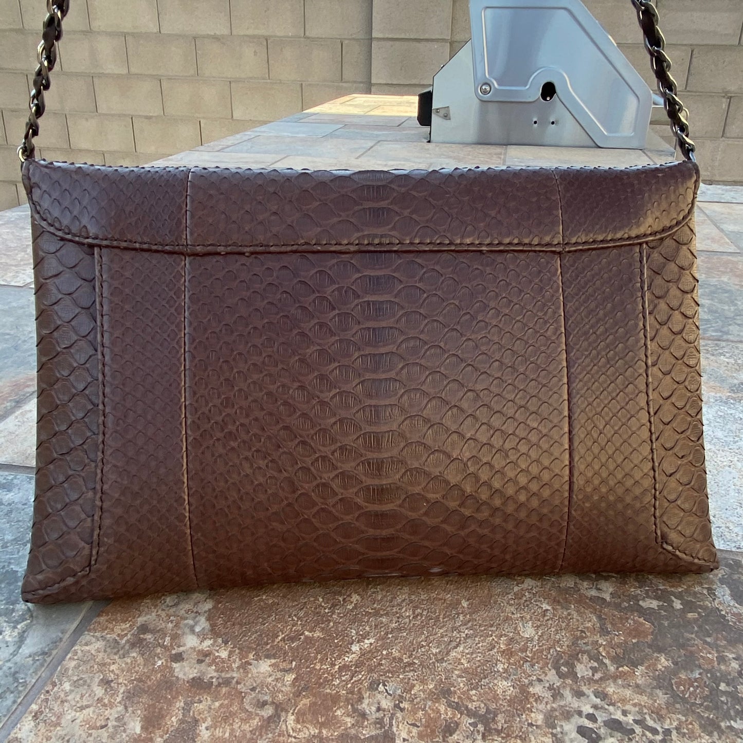 VBH Privé Python Leather Envelope Shoulder Bag