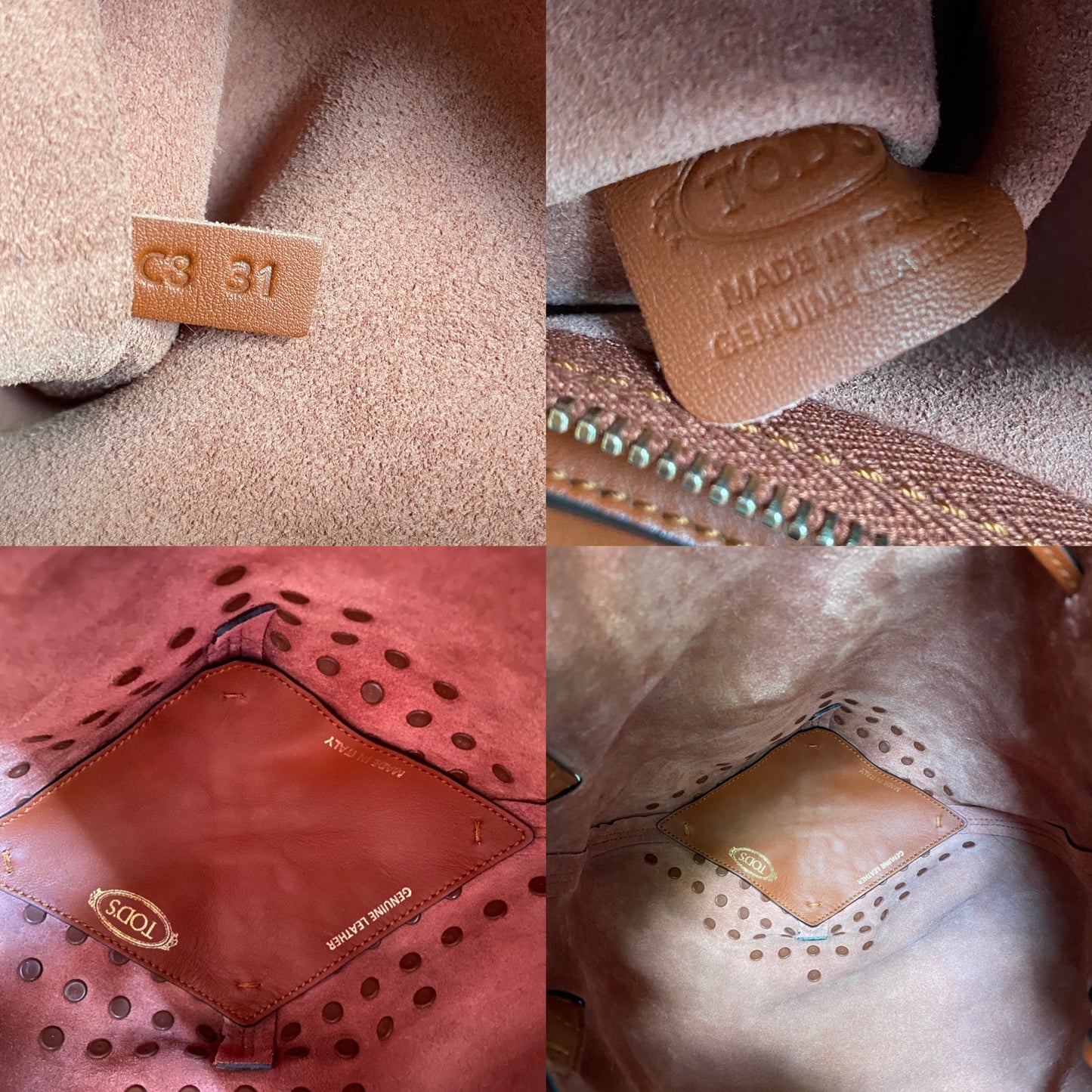 Tod's Secchiello Gommini Cognac Leather Bucket Bag