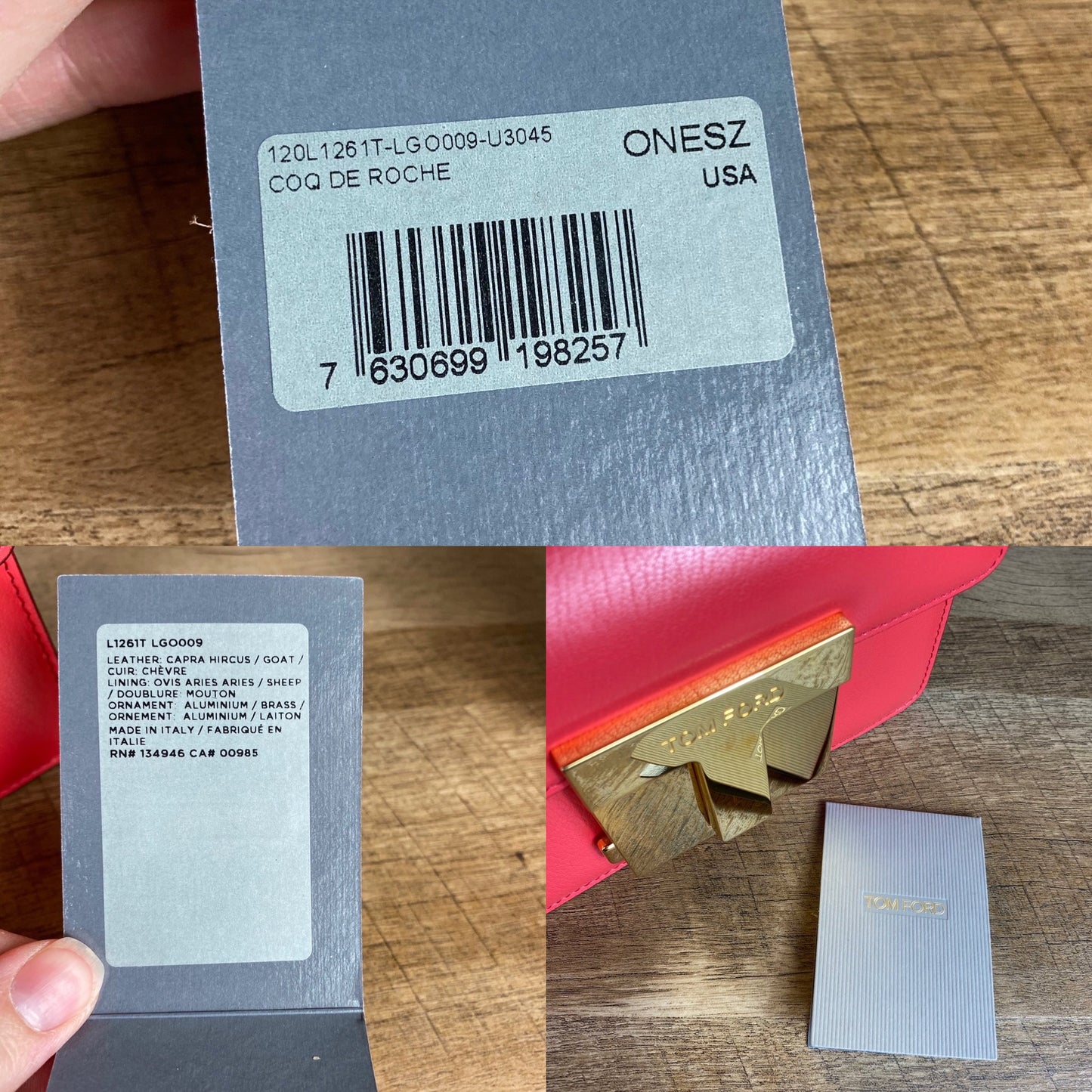 Tom Ford Shiny Grained Leather Small 001 Bag