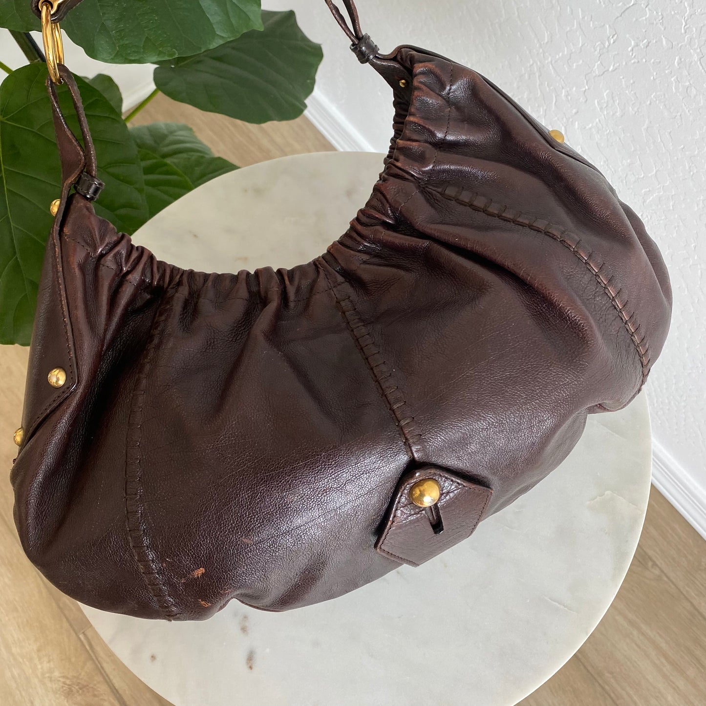 Yves Saint Laurent Vincennes Mombasa Leather Shoulder Bag