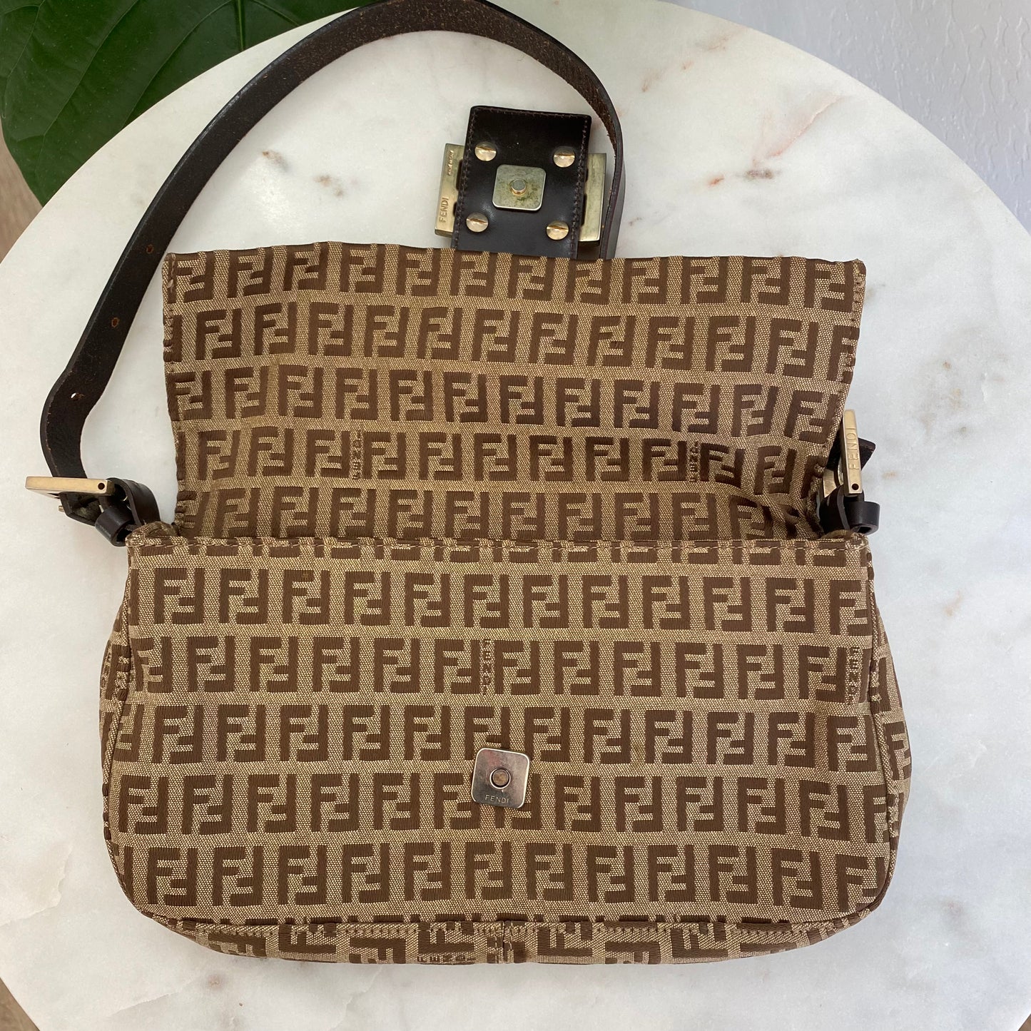 Fendi Vintage Zucchino Baguette Shoulder Bag