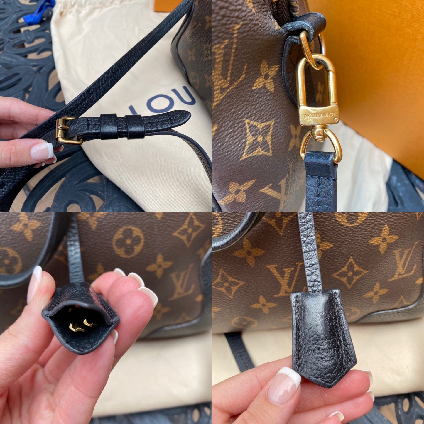 Louis Vuitton Leather & Monogram Canvas Retiro NM