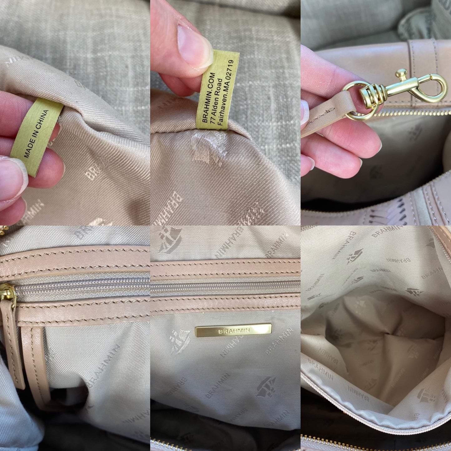 Brahmin Delaney Satchel Khaki Knoxville