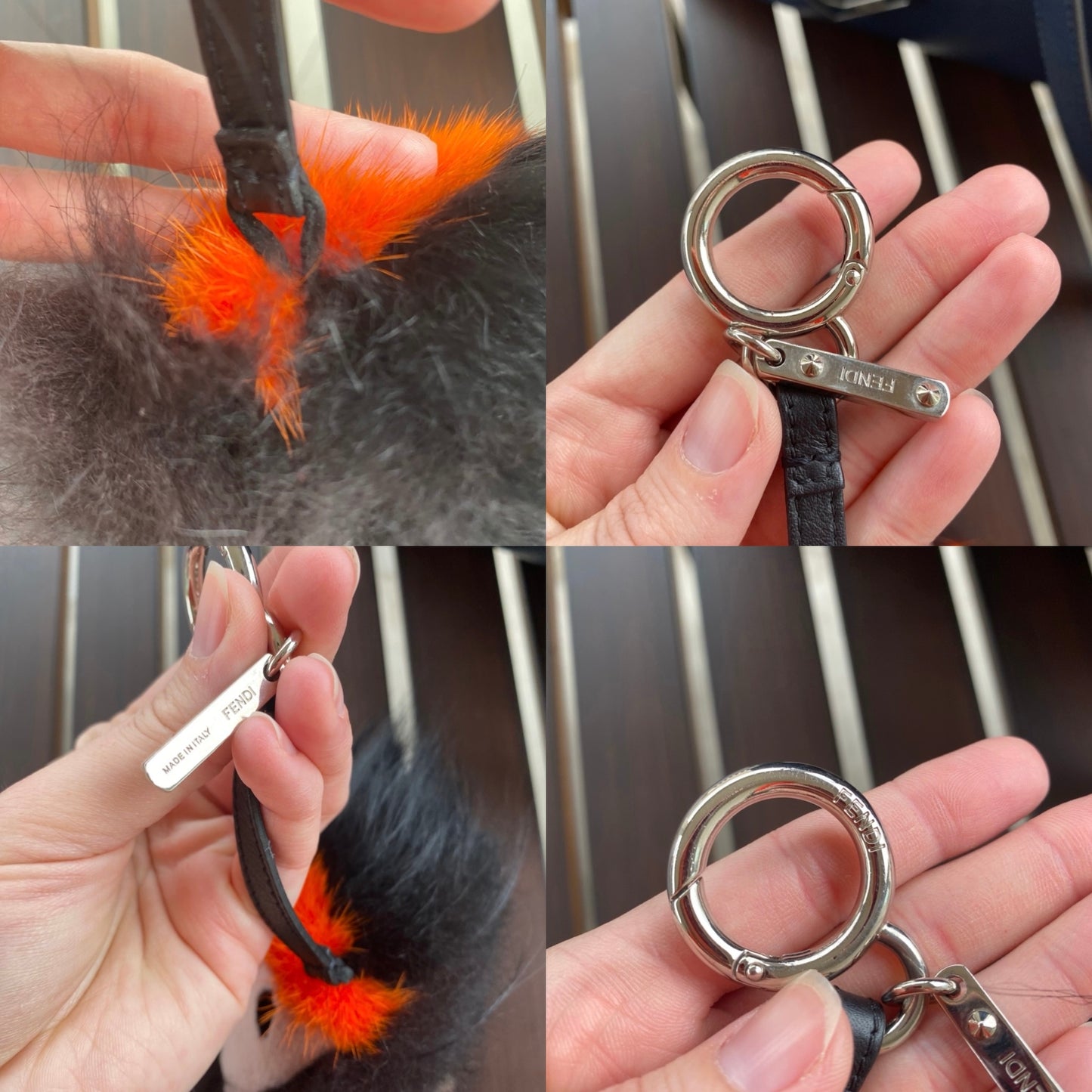 Fendi Monster Fur and Leather Bug Bag Charm