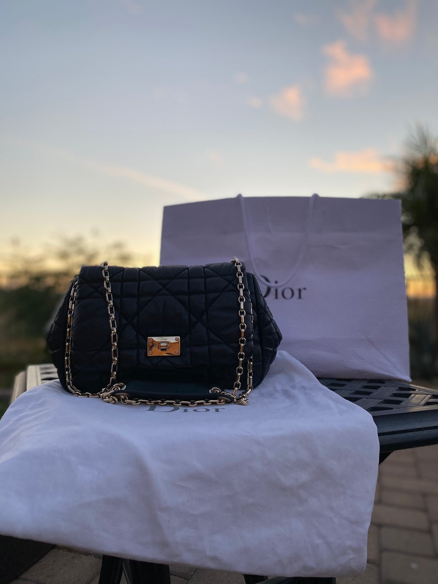 Dior Milly La Foret Quilted Leather Shoulder Bag