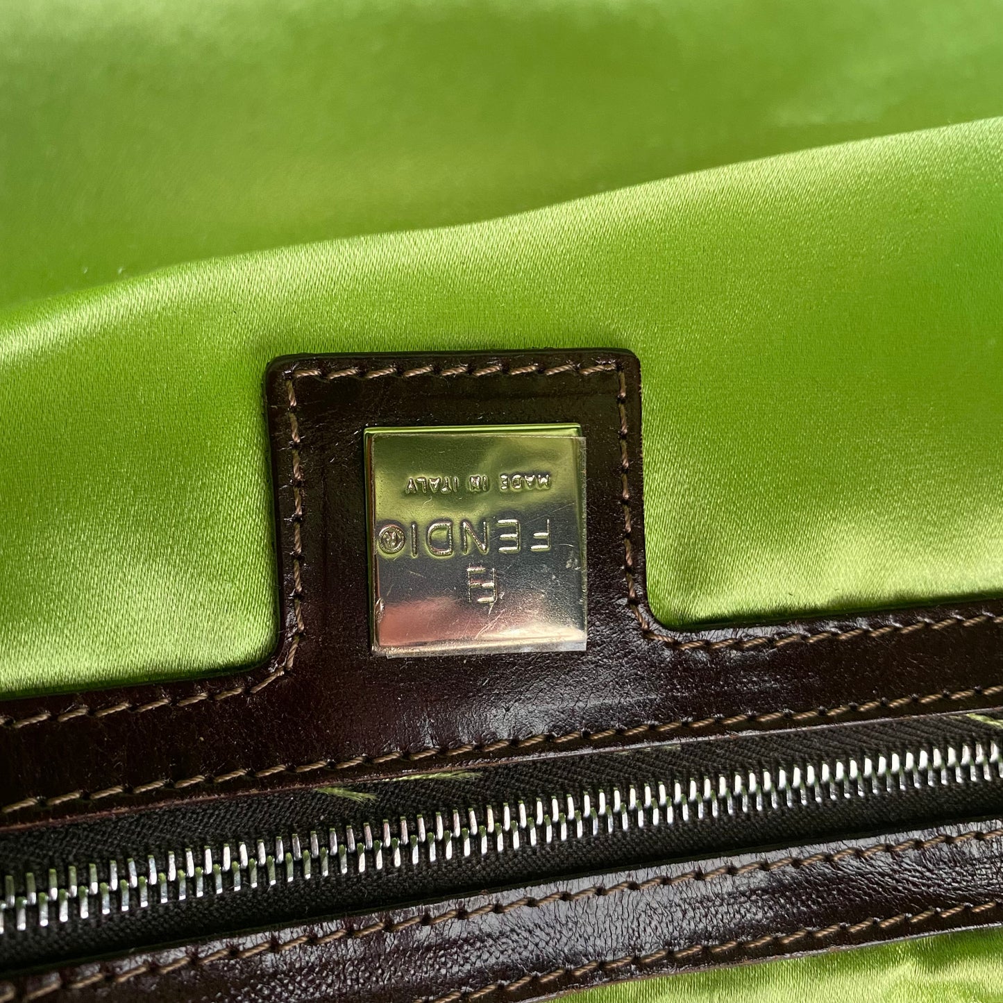 Fendi Denim Flower Mama Baguette Shoulder Bag