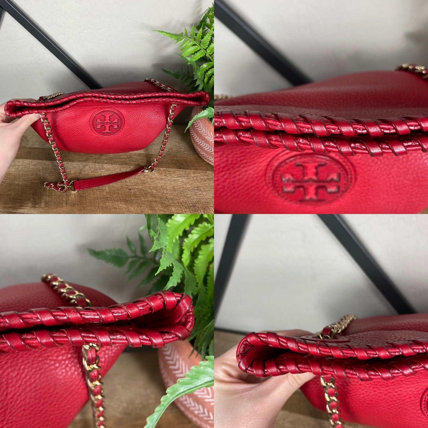 Tory Burch Leather Whipstitch Marion Bag