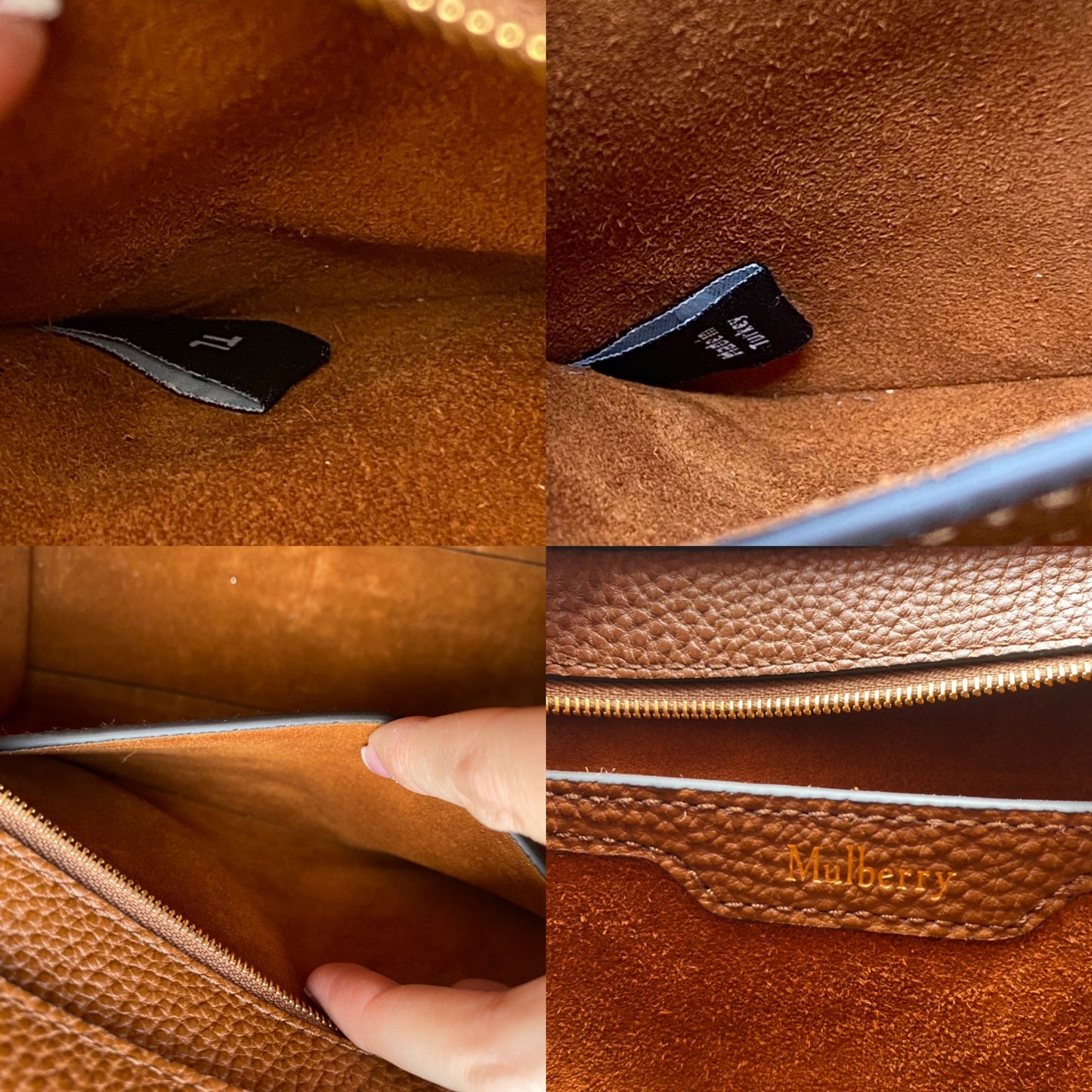 Mulberry Mini Zipped Bayswater Grained Leather Tote