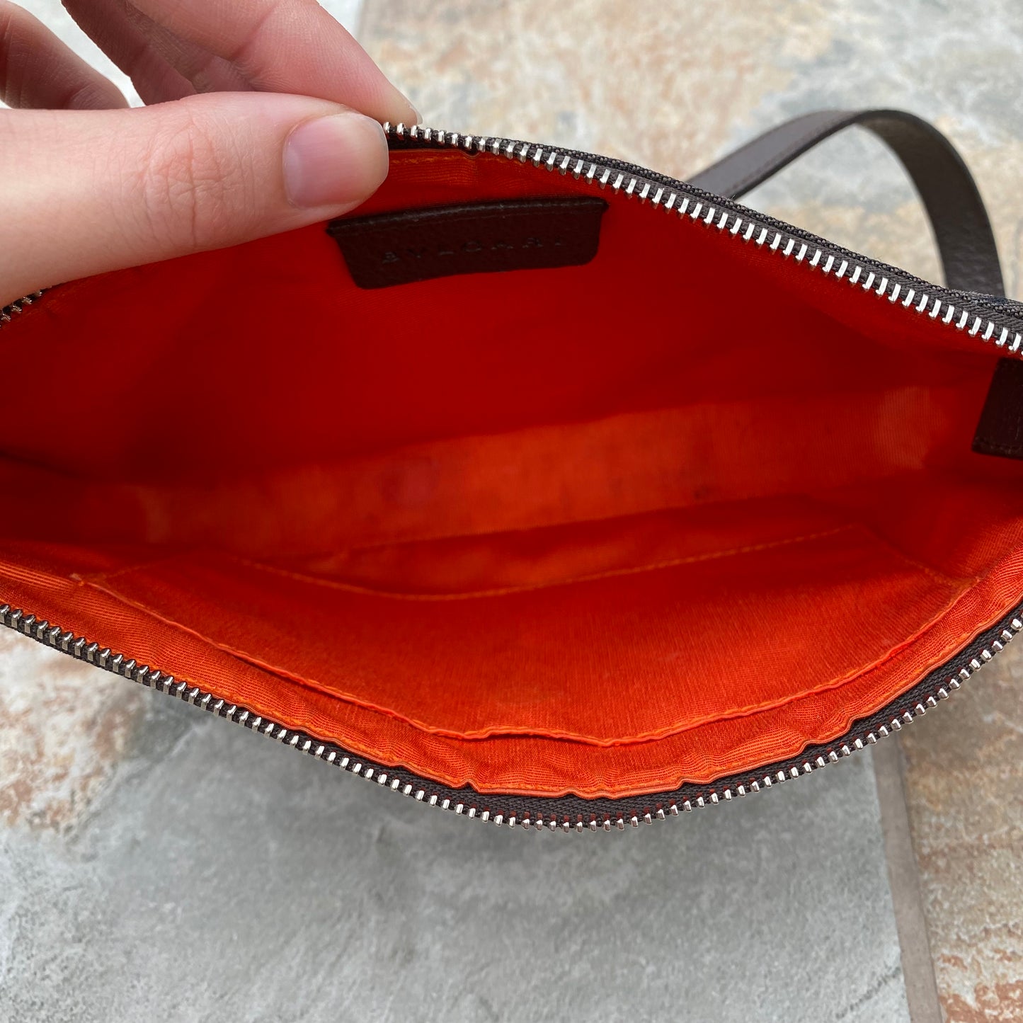 Bvlgari Monogram Canvas and Leather Pochette