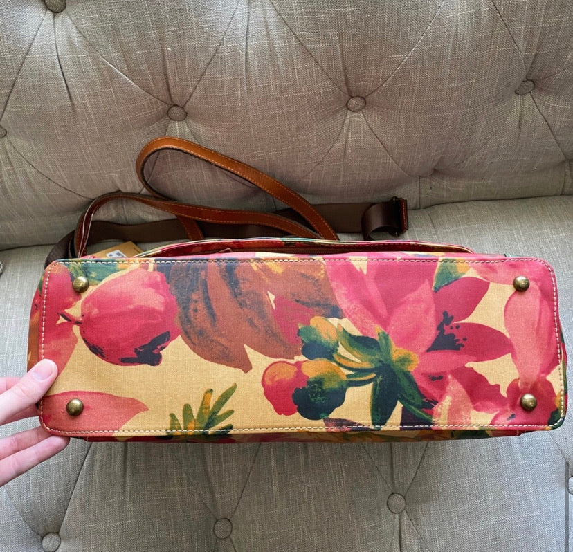 Patricia Nash Silvi Patina Coated Canvas Spring Multi Tote