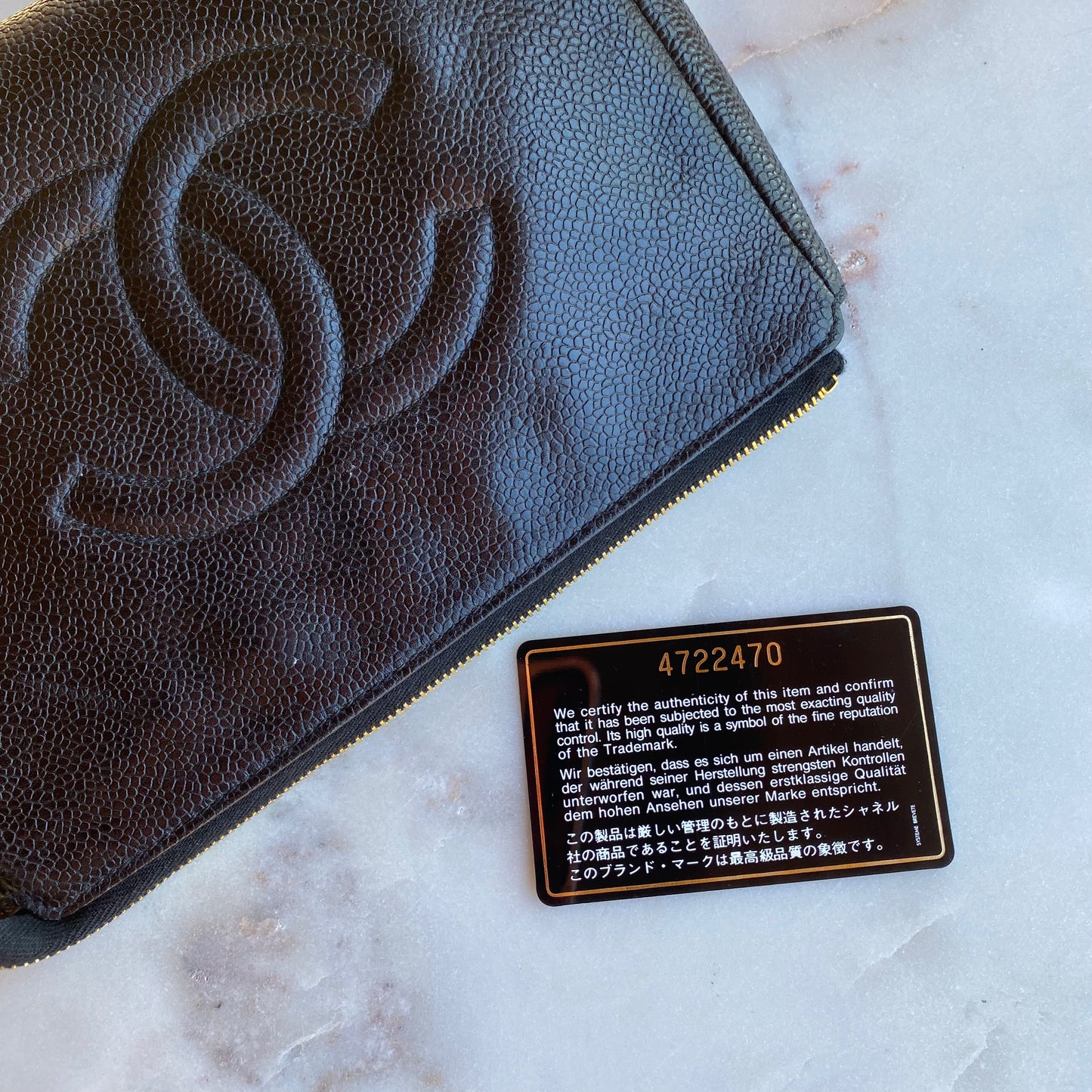 Chanel Caviar Timeless CC Cosmetic Pouch