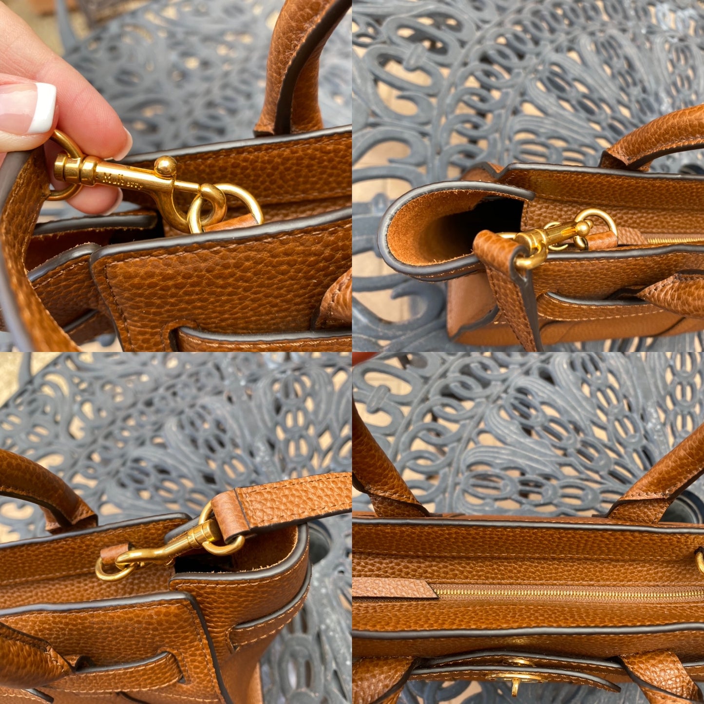 Mulberry Mini Zipped Bayswater Grained Leather Tote