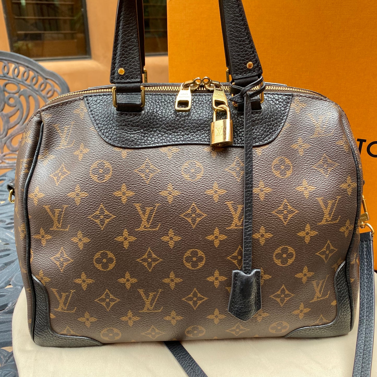 Louis Vuitton Leather & Monogram Canvas Retiro NM