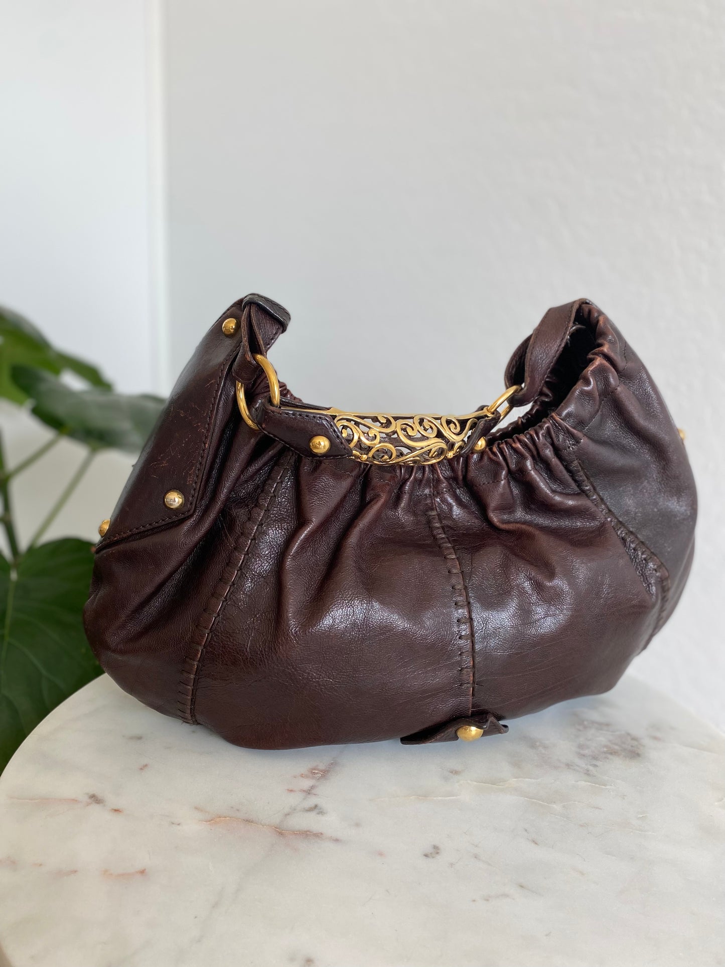 Yves Saint Laurent Vincennes Mombasa Leather Shoulder Bag