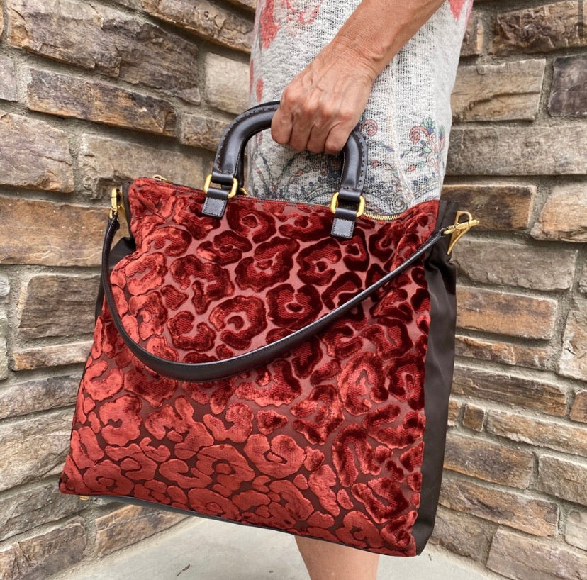 Prada Bauletto Velluto Jacquard Leopard Hobo Bag