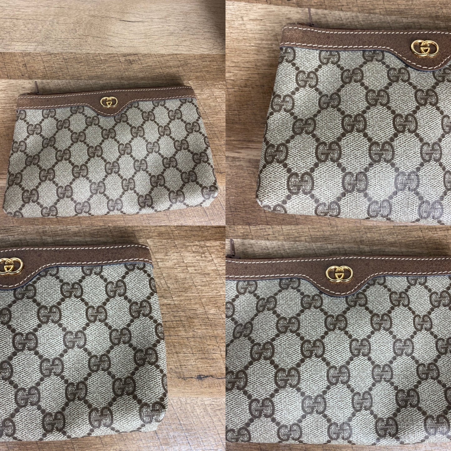 Gucci 1970s Vintage Monogram Cosmetic Pouch