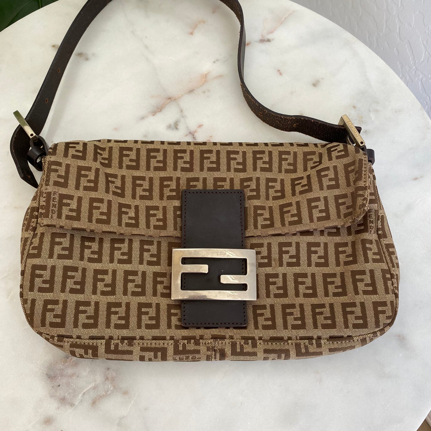 Fendi Vintage Zucchino Baguette Shoulder Bag