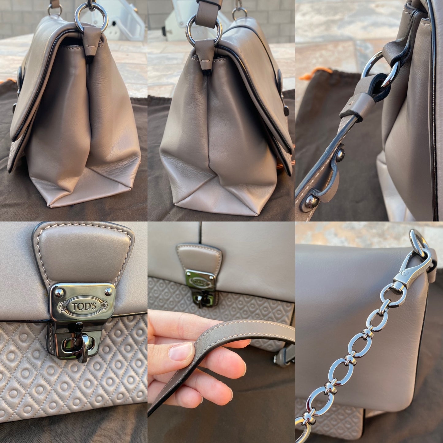 Tod’s Quilted Leather Flap Shoulder Bag