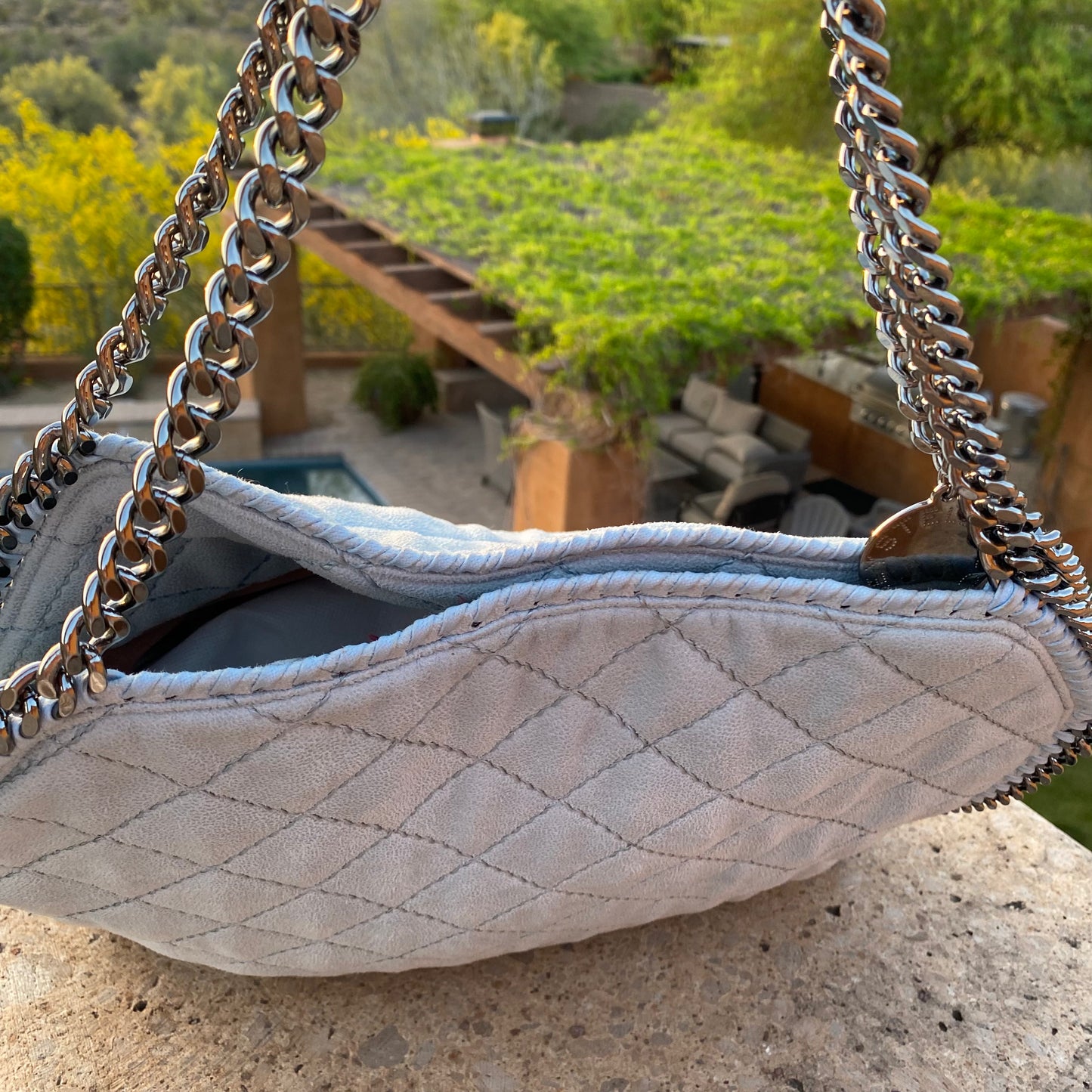 Stella McCartney Quilted Vegan Suede Falabella Shoulder Bag
