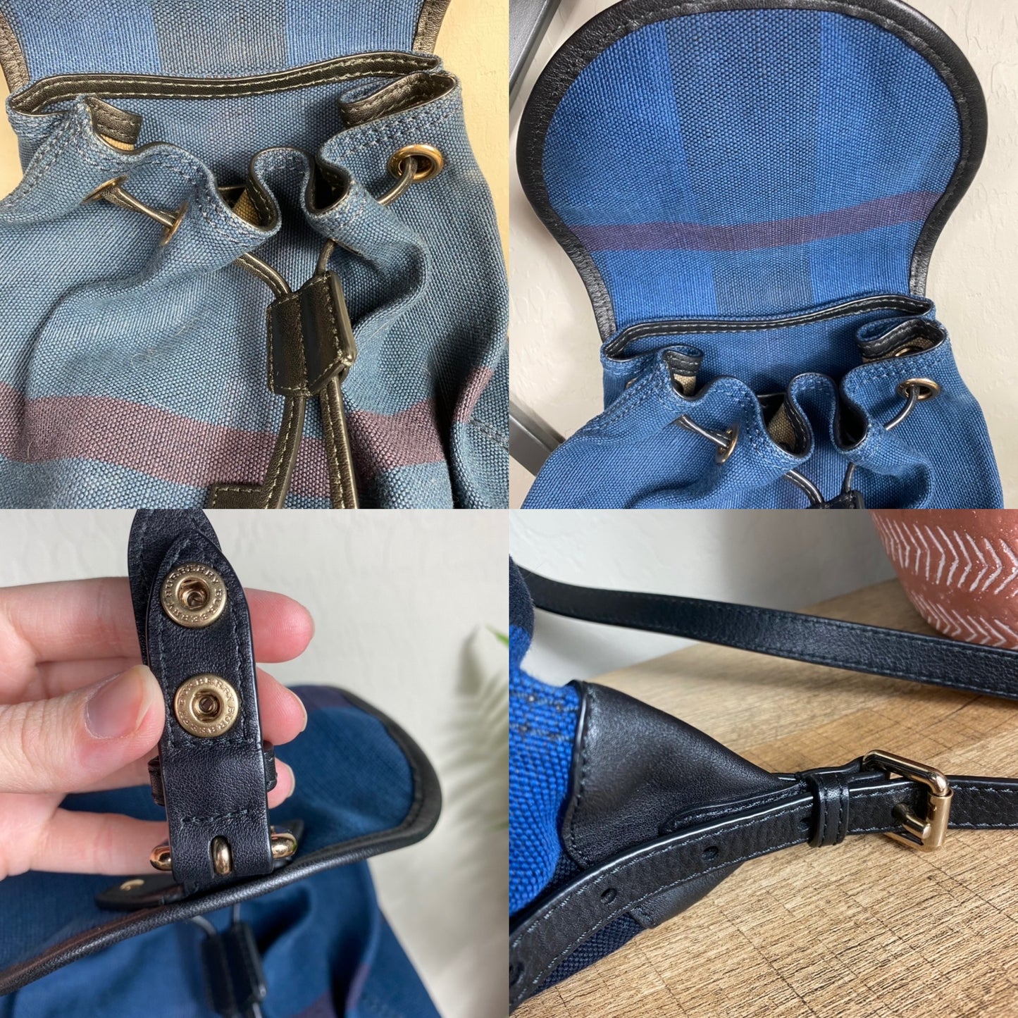 Burberry Medium Chiltern Canvas Check Backpack
