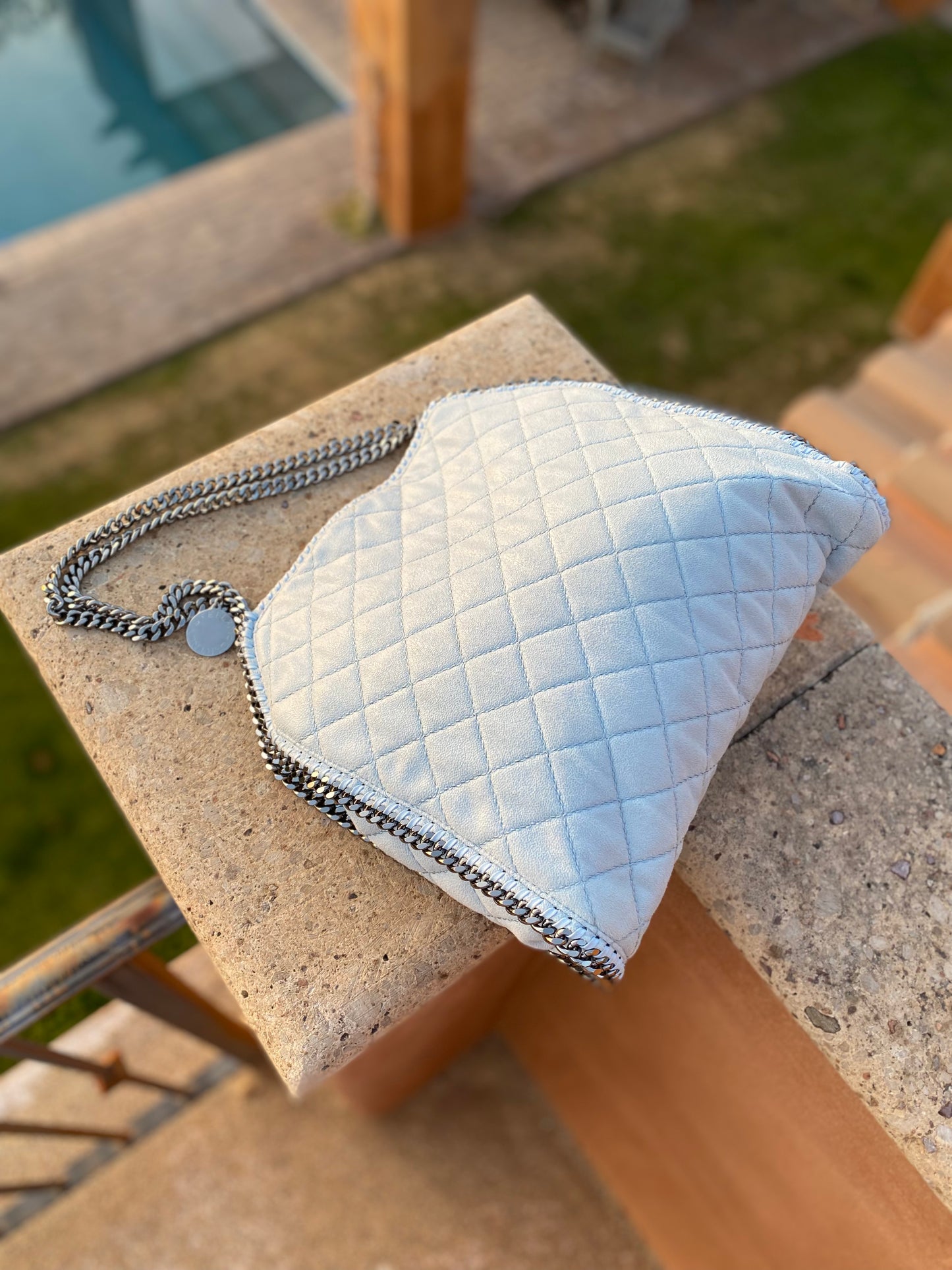 Stella McCartney Quilted Vegan Suede Falabella Shoulder Bag