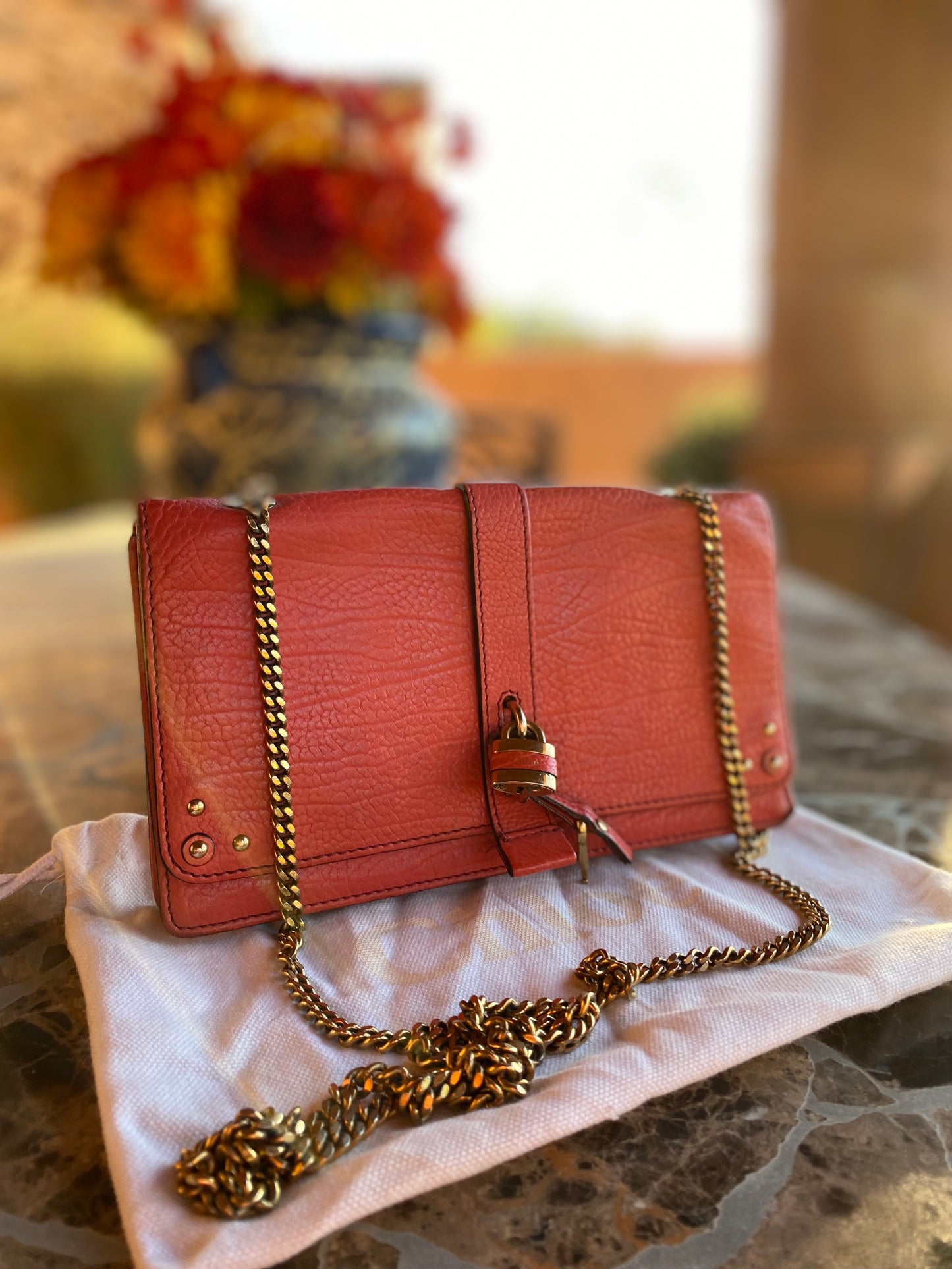 Chloé Aurore Leather Wallet On Chain Crossbody