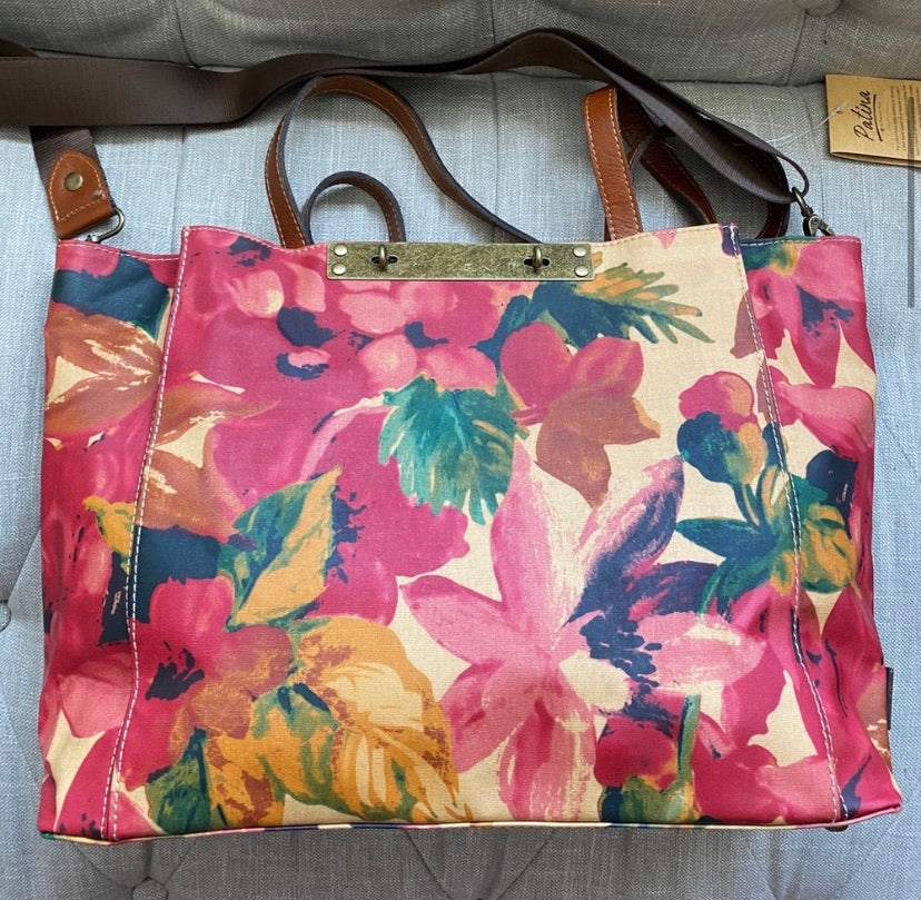 Patricia Nash Silvi Patina Coated Canvas Spring Multi Tote