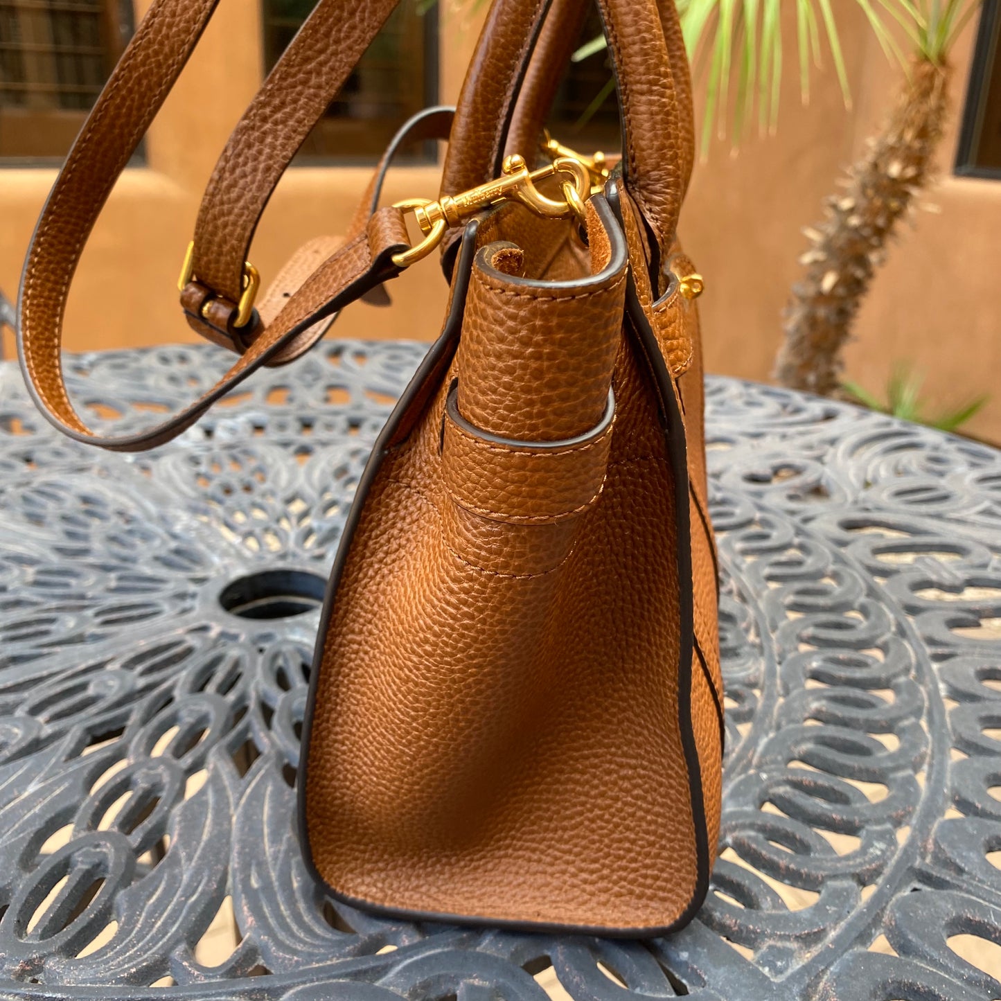 Mulberry Mini Zipped Bayswater Grained Leather Tote