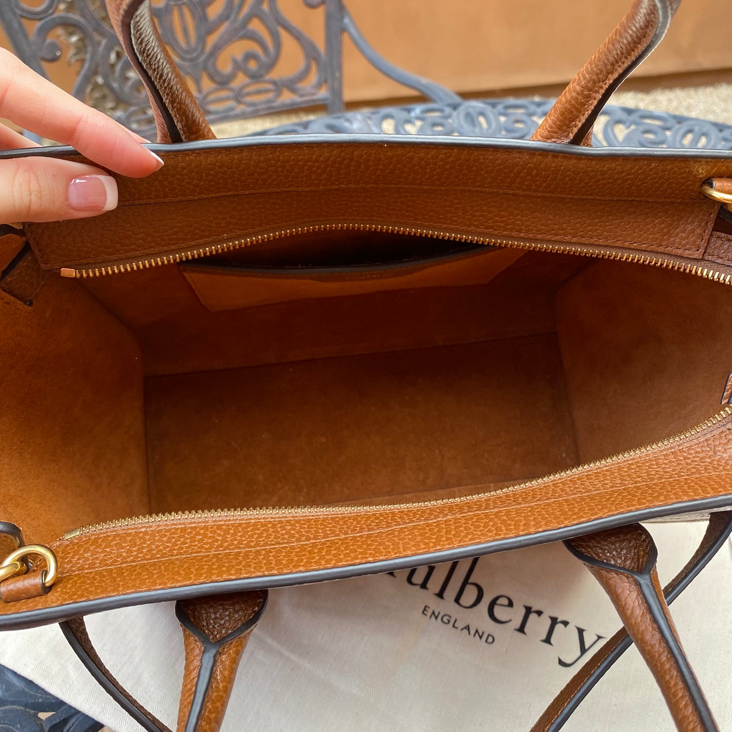 Mulberry Small Zipped Bayswater Grained Leather Tote