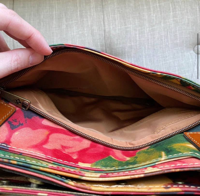 Patricia Nash Silvi Patina Coated Canvas Spring Multi Tote