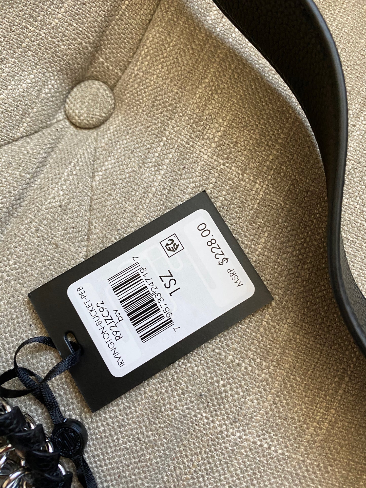 DKNY Irvington Bucket Hobo Vegan Leather Bag