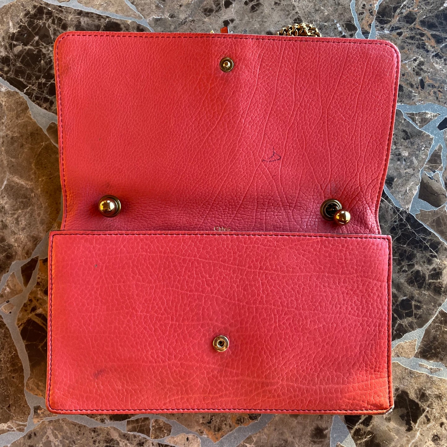 Chloé Aurore Leather Wallet On Chain Crossbody