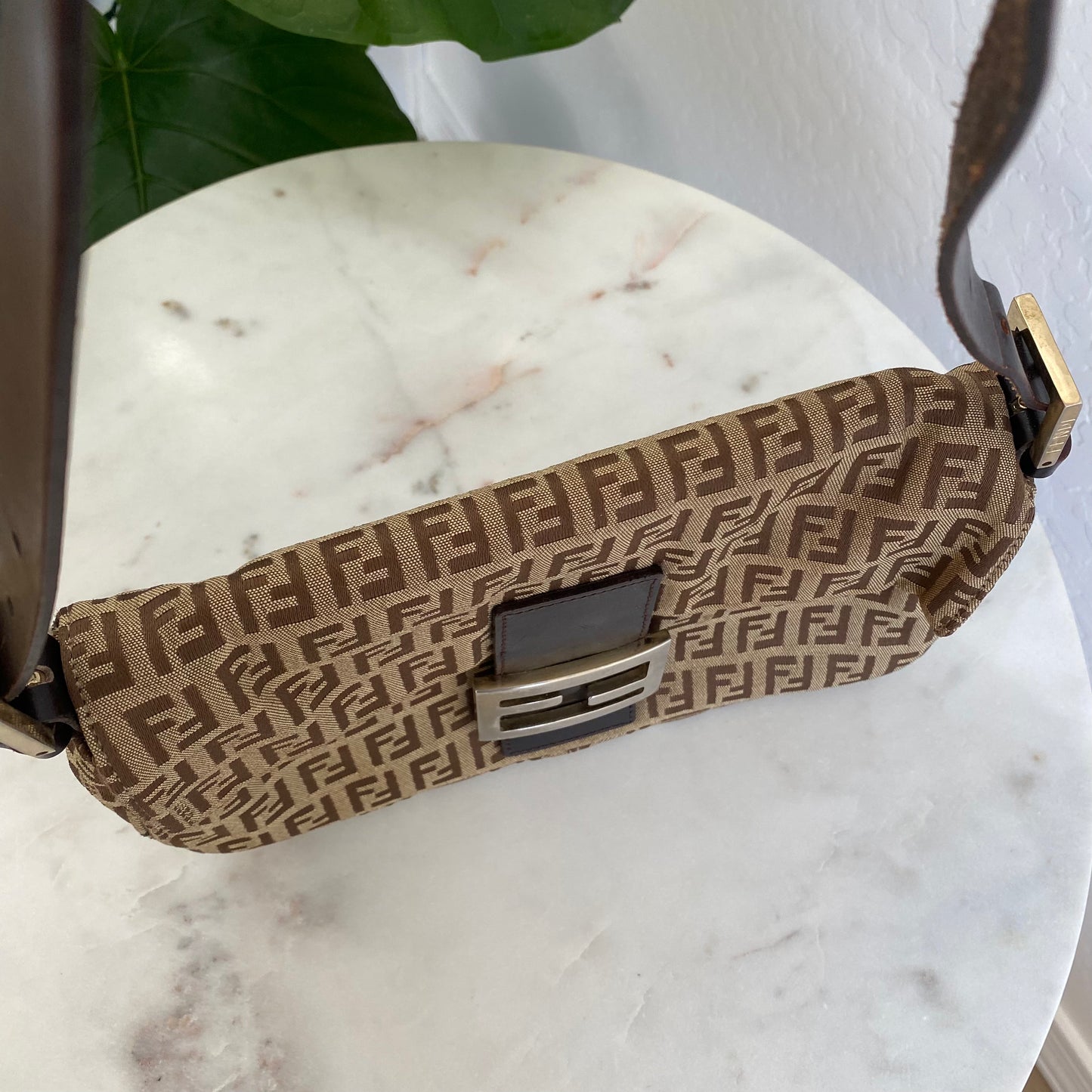 Fendi Vintage Zucchino Baguette Shoulder Bag