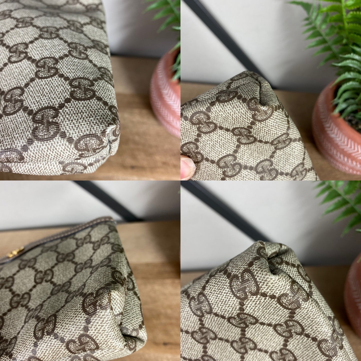Gucci 1970s Vintage Monogram Cosmetic Pouch