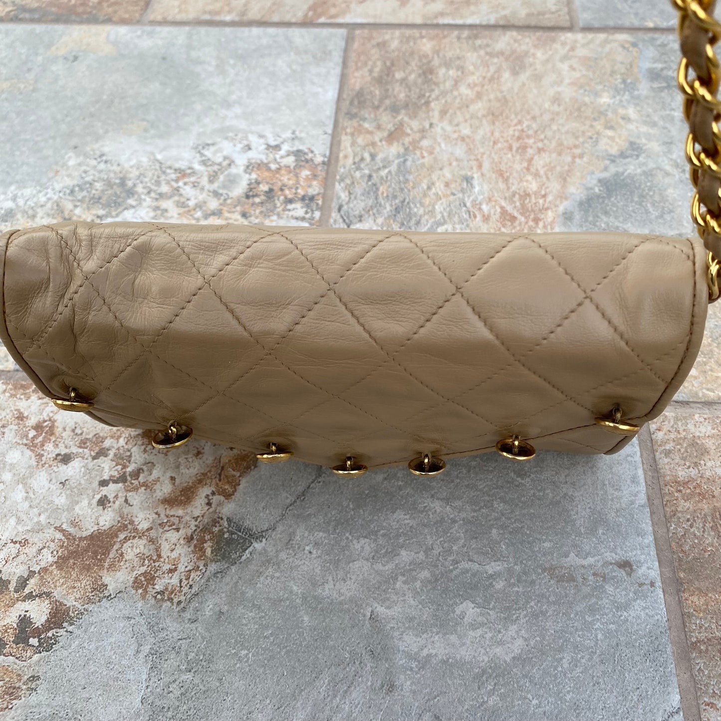 Chanel Vintage Quilted Lambskin Charm Shoulder Bag