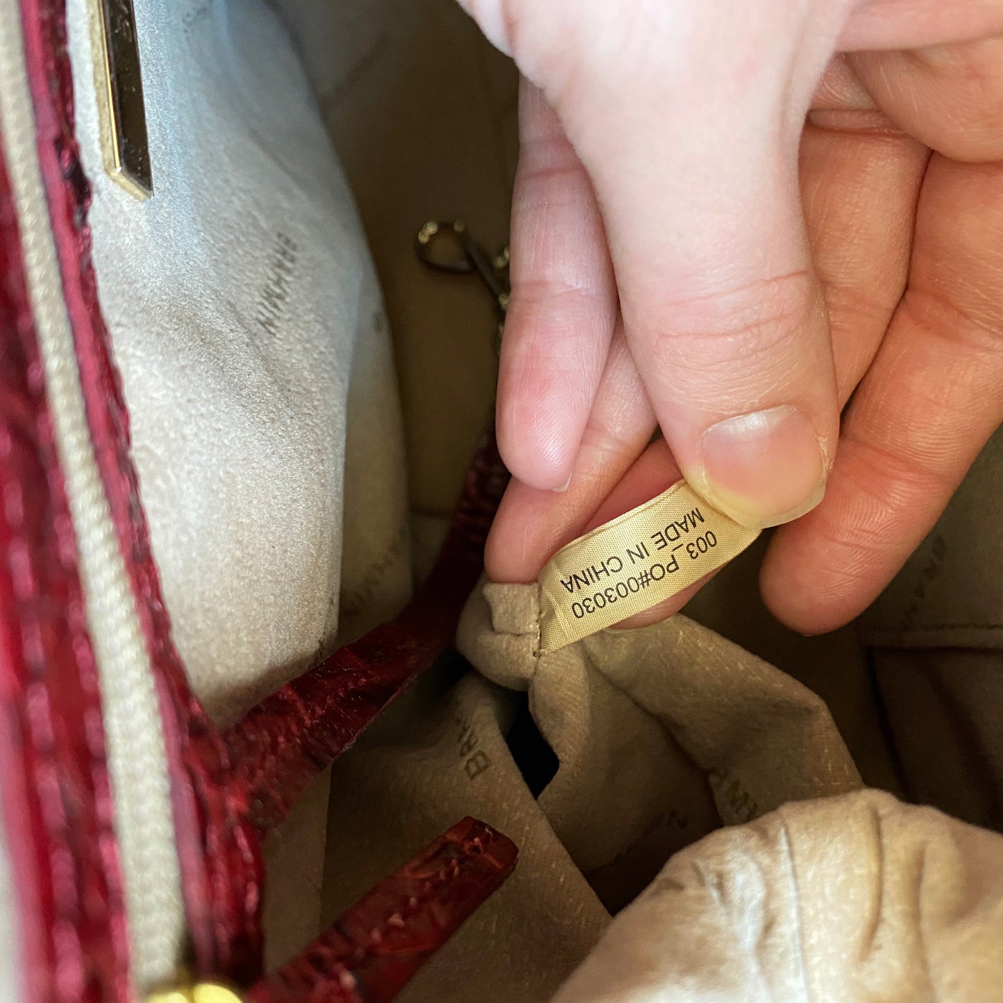 Brahmin Layla Embossed Leather Kiss Lock Satchel